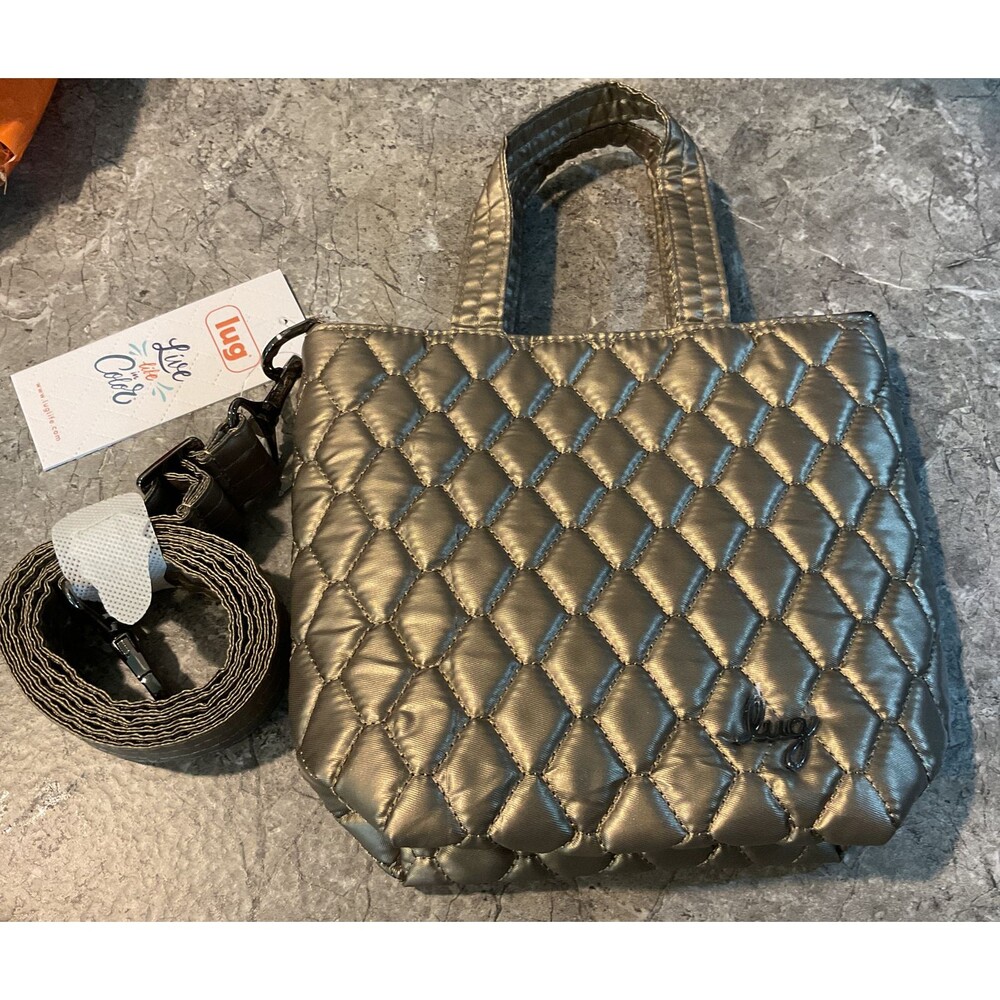 NWT Lug Tip Toe Sm Convertible Crossbody/Shoulder/Top Handle Bag Metallic Walnut